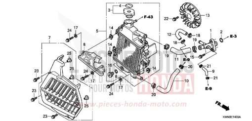 RADIATOR (WW125EX2A/EX2B) WW125EX2A de 2010